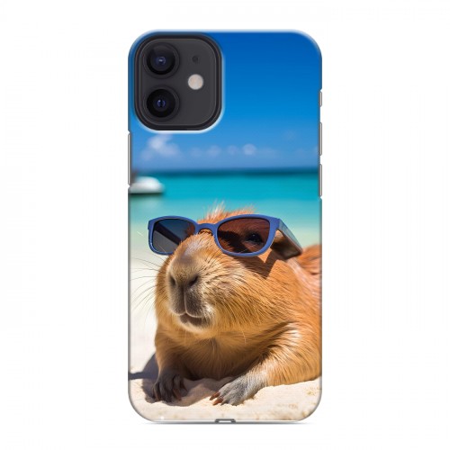 Дизайнерский силиконовый чехол для Iphone 12 Mini Капибара