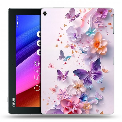 Дизайнерский силиконовый чехол для ASUS ZenPad 10 цветы бабочки