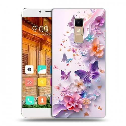 Дизайнерский пластиковый чехол для Elephone S3 цветы бабочки