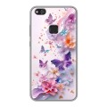 Дизайнерский силиконовый чехол для Huawei P10 Lite цветы бабочки