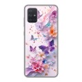 Дизайнерский силиконовый чехол для Samsung Galaxy A71 цветы бабочки