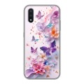 Дизайнерский силиконовый чехол для Samsung Galaxy M01 цветы бабочки