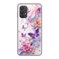 Дизайнерский силиконовый чехол для Samsung Galaxy A32 цветы бабочки