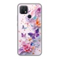 Дизайнерский силиконовый чехол для OPPO A15 цветы бабочки