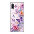 Дизайнерский силиконовый чехол для Samsung Galaxy A02 цветы бабочки