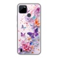Дизайнерский силиконовый чехол для Realme C21Y цветы бабочки