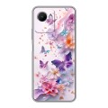 Дизайнерский силиконовый чехол для Realme C30s цветы бабочки