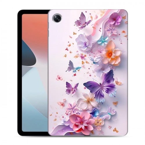 Дизайнерский силиконовый чехол для OPPO Pad Air цветы бабочки