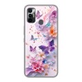 Дизайнерский силиконовый чехол для Tecno Spark 7 цветы бабочки