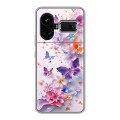 Дизайнерский силиконовый чехол для Realme GT5 цветы бабочки
