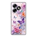 Дизайнерский силиконовый чехол для Itel S23 Plus цветы бабочки