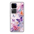 Дизайнерский силиконовый чехол для Vivo V30 Pro цветы бабочки
