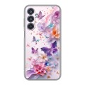 Дизайнерский силиконовый чехол для Samsung Galaxy M35 цветы бабочки