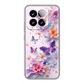 Дизайнерский силиконовый чехол для Xiaomi 15 цветы бабочки