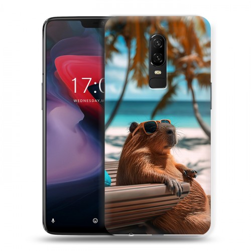 Дизайнерский пластиковый чехол для OnePlus 6 Капибара