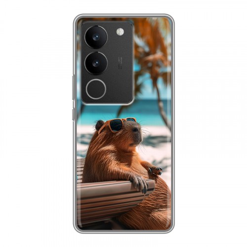 Дизайнерский силиконовый с усиленными углами чехол для Vivo V29 Капибара