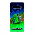 Дизайнерский силиконовый с усиленными углами чехол для Samsung Galaxy S10 Майнкрафт