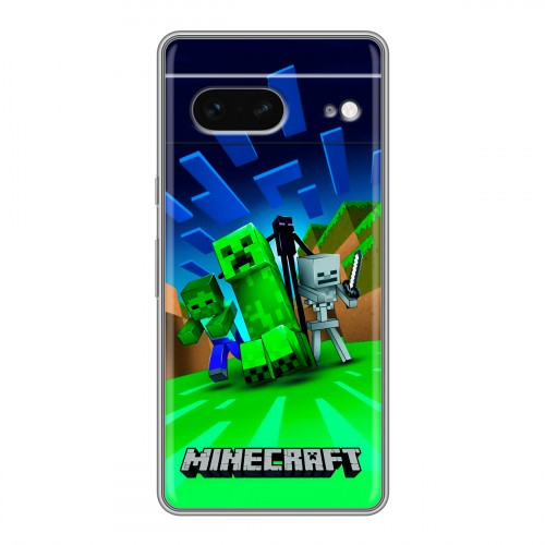 Дизайнерский силиконовый чехол для Google Pixel 7 Майнкрафт