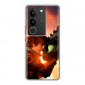 Дизайнерский силиконовый с усиленными углами чехол для Vivo V29 Как приручить дракона