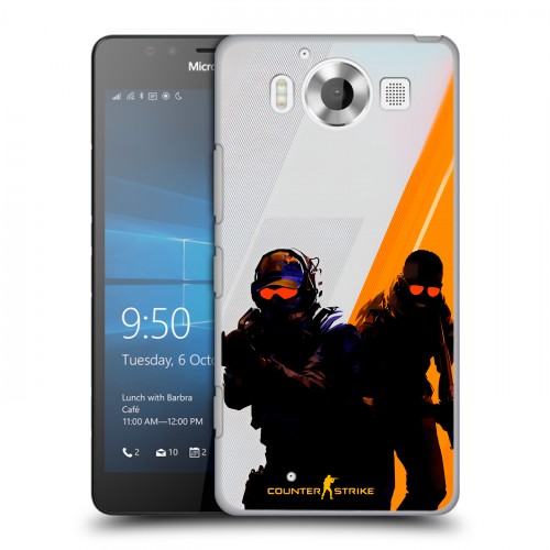 Дизайнерский пластиковый чехол для Microsoft Lumia 950 Контер страйк Counter strike