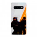 Дизайнерский силиконовый с усиленными углами чехол для Samsung Galaxy S10 Контер страйк Counter strike