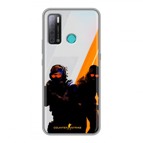Дизайнерский силиконовый с усиленными углами чехол для Tecno Pouvoir 4 Контер страйк Counter strike