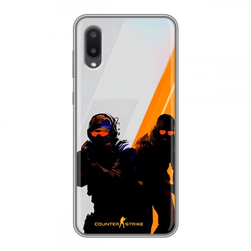 Дизайнерский силиконовый чехол для Samsung Galaxy A02 Контер страйк Counter strike