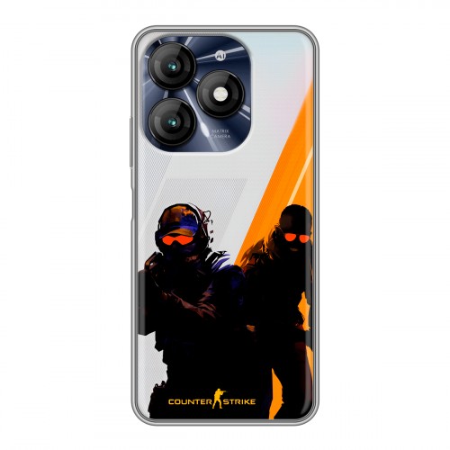 Дизайнерский силиконовый чехол для Itel A70 Контер страйк Counter strike