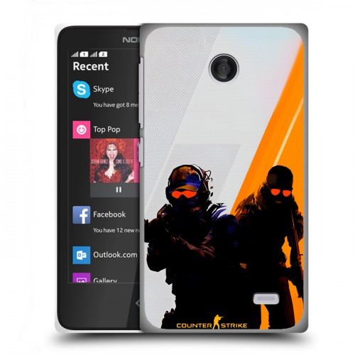 Дизайнерский пластиковый чехол для Nokia X Контер страйк Counter strike