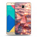 Дизайнерский силиконовый чехол для Samsung Galaxy A9 бабочки розовые