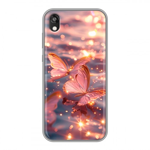 Дизайнерский силиконовый чехол для Huawei Honor 8s бабочки розовые