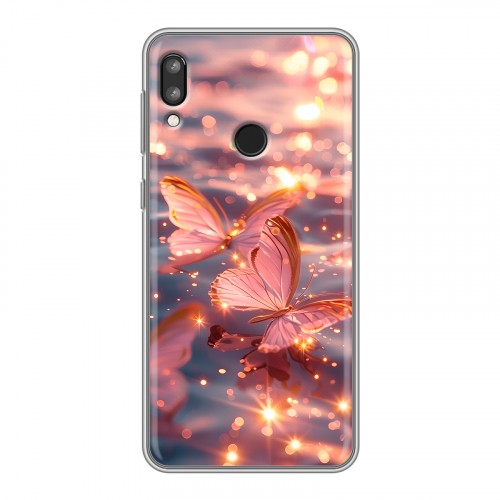 Дизайнерский силиконовый чехол для Lenovo K5 Pro бабочки розовые
