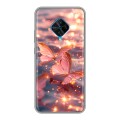 Дизайнерский силиконовый чехол для Vivo V17 бабочки розовые