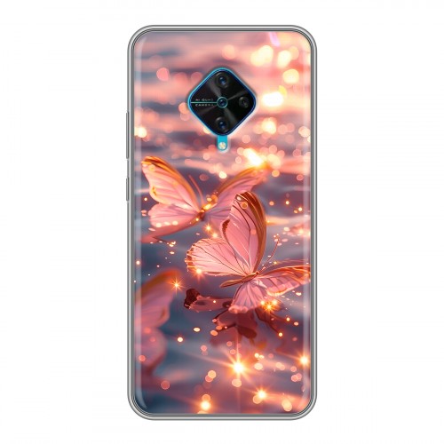 Дизайнерский силиконовый чехол для Vivo V17 бабочки розовые