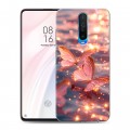 Дизайнерский пластиковый чехол для Xiaomi RedMi K30 бабочки розовые