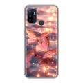Дизайнерский силиконовый чехол для OPPO A53 бабочки розовые