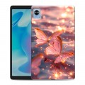Дизайнерский силиконовый чехол для Realme Pad Mini бабочки розовые