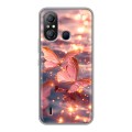 Дизайнерский пластиковый чехол для Itel A49 бабочки розовые