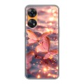 Дизайнерский силиконовый чехол для OPPO Reno8 T бабочки розовые
