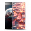 Дизайнерский пластиковый чехол для Lenovo Vibe X2 бабочки розовые