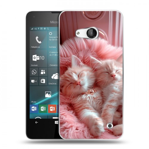Дизайнерский пластиковый чехол для Microsoft Lumia 550 котята котики