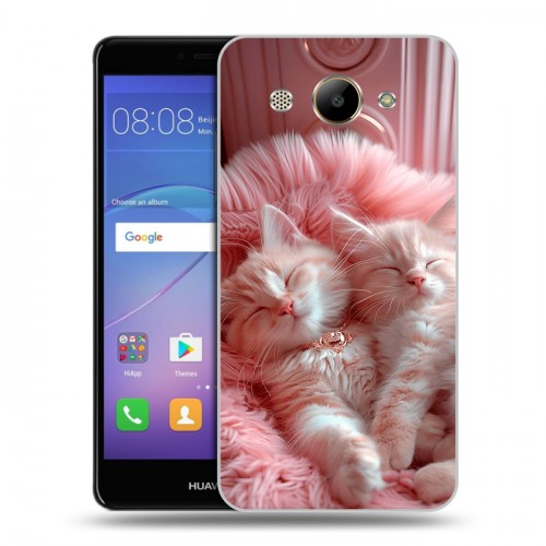 Дизайнерский пластиковый чехол для Huawei Y3 (2017) котята котики