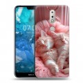Дизайнерский пластиковый чехол для Nokia 7.1 котята котики