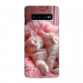 Дизайнерский силиконовый с усиленными углами чехол для Samsung Galaxy S10 котята котики