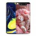 Дизайнерский пластиковый чехол для Samsung Galaxy A80 котята котики