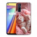 Дизайнерский силиконовый чехол для Realme 7 котята котики
