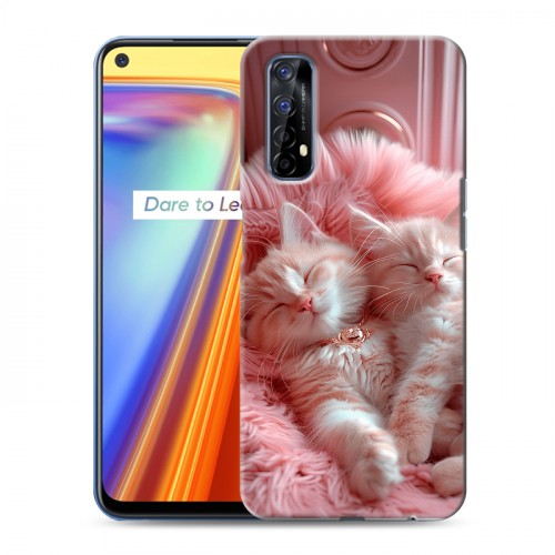 Дизайнерский силиконовый чехол для Realme 7 котята котики