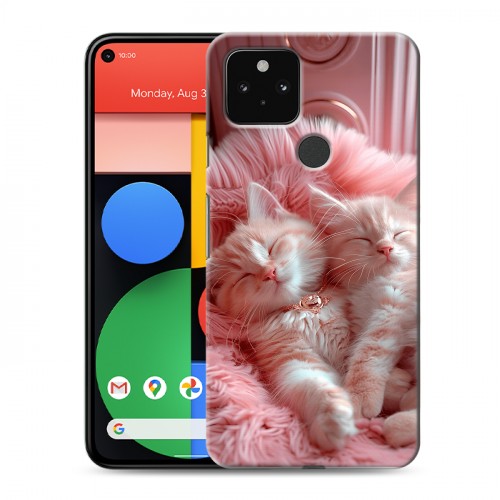 Дизайнерский пластиковый чехол для Google Pixel 5 котята котики