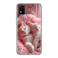 Дизайнерский силиконовый чехол для ZTE Blade A31 котята котики