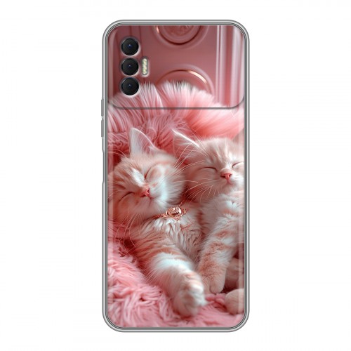 Дизайнерский силиконовый с усиленными углами чехол для Tecno Spark 8P котята котики
